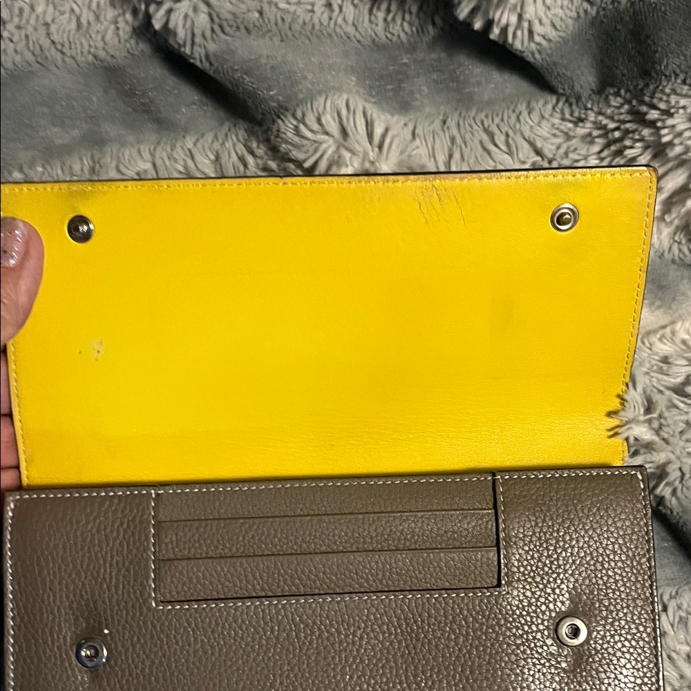 Luxury Celine Long Taupe Leather Wallet - Picture 15 of 16